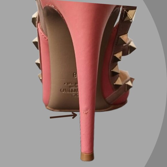 VALENTINO GARAVANI ROCKSTUD MATTE PINK NUDE W/BOX CAGE PUMPS EUR 38 US 7.5 - Picture 8 of 12